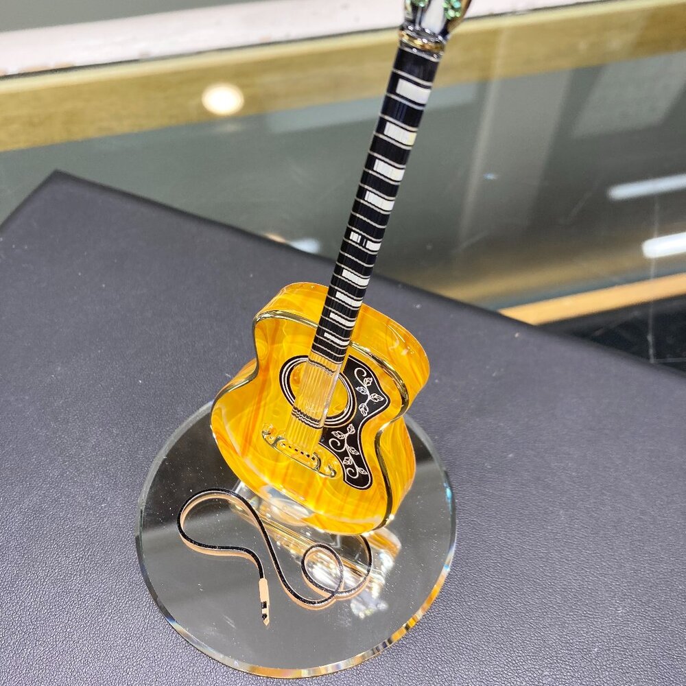 Acoustic Guitar Glass Figurine